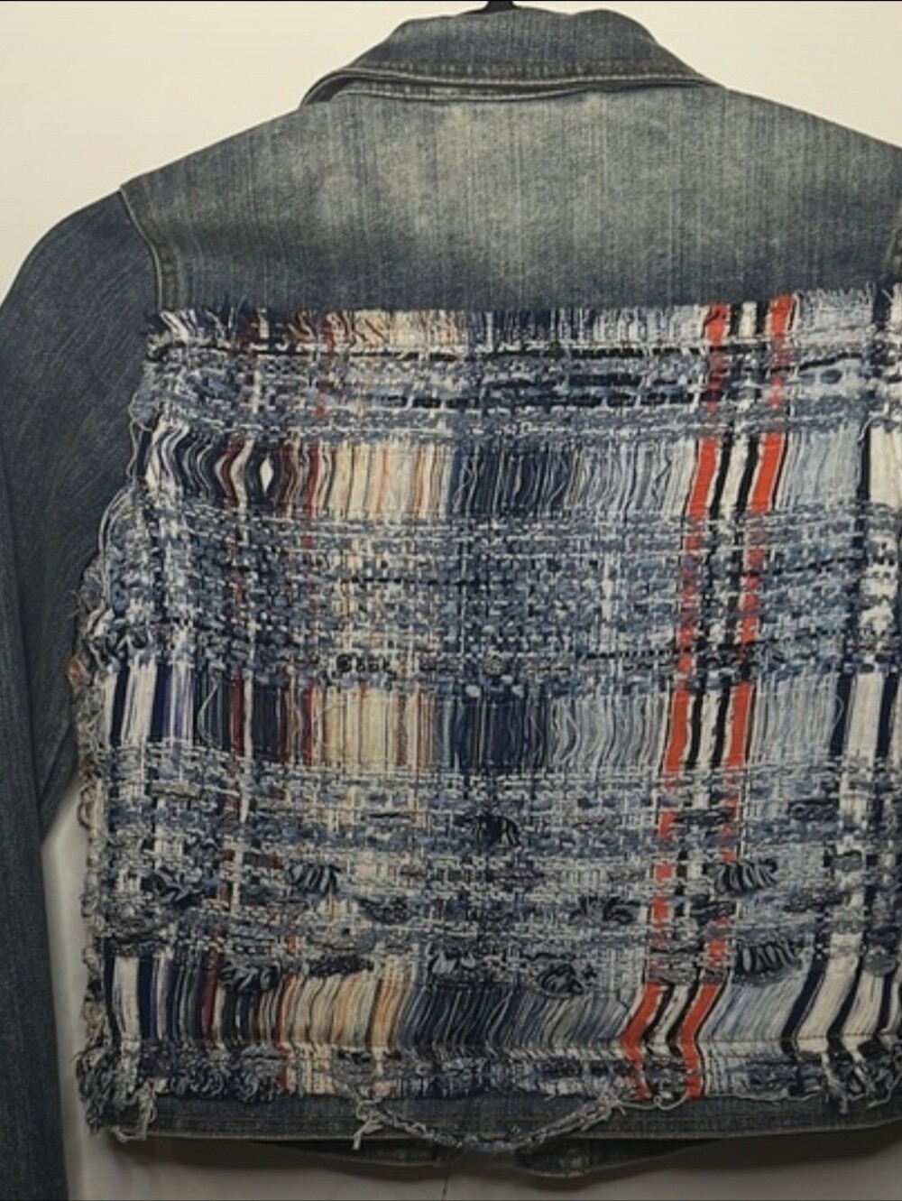 Ramy Brook Murray Tweed Combo Cropped Denim Jacket. - Picture 5 of 5
